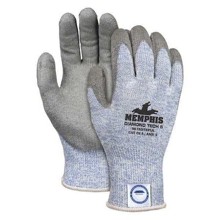 Cut Resistant Coated Gloves, Cut Level A5 ,Dipped ,Polyurethane ,Smooth ,XL 1 PR