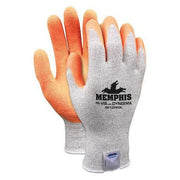 Hi-Vis Cut Resistant Coated Gloves, Cut Level A2 ,Dipped ,Latex ,Smooth ,S 1 PR