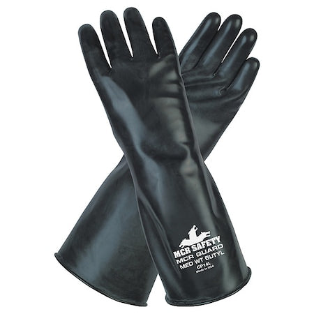 CP14 Chemical Resistant Gloves, Butyl, 14 in L, 14 mil, Black, L, 1 PR