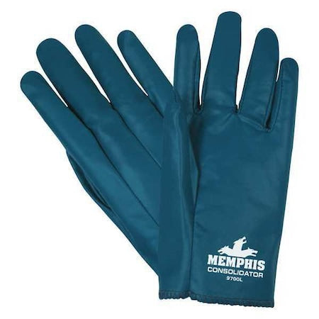 Chemical Resistant Gloves, Nitrile, 9 in L, 7.0 mil, Blue, M, 12 PK