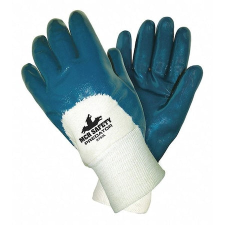Chemical Resistant Gloves, Nitrile, 11 in L, 18.0 mil, Blue/White, S, 12 PK