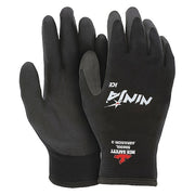 Ninja Ice Insulated Work Gloves, 15-Gauge, Coated Palm and Fingertips, Black, XL,1 Pair