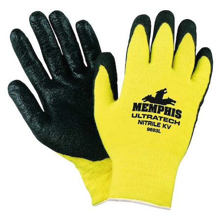 Cut-Resistant Coated Gloves, Cut Level A2 ,Dipped ,Nitrile ,Smooth ,M 1 PR