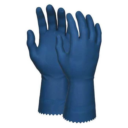 5080B Chemical Resistant Gloves, Natural Rubber Latex, 12 in L, 18 mil, Blue, M, 1 PR