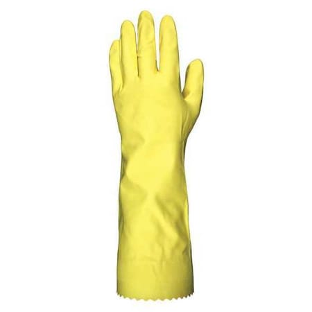 5255L Chemical Resistant Gloves, Natural Rubber Latex, 15 in L, 18 mil, Yellow, L, 1 PR