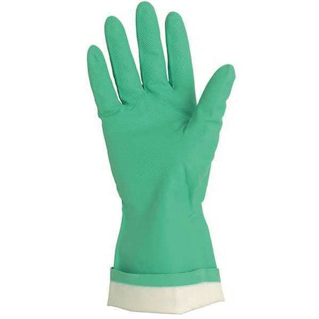 Chemical Resistant Gloves, Nitrile, 13 in L, 15 mil, Green, L, 1 PR