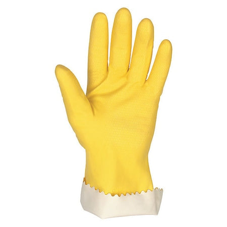 5290P Chemical Resistant Gloves, Natural Rubber Latex, 12 in L, 18 mil, Yellow, L, 1 PR