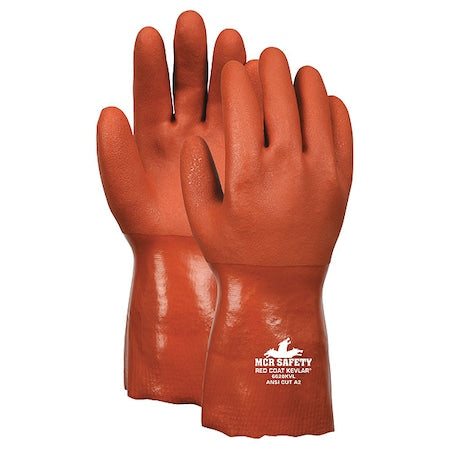 Redcoat Chemical Resistant Gloves, PVC, 12 in L, 28.00 mil, Red, 3XL, 12 PK