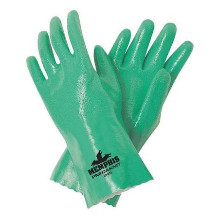 Predaknit Chemical Resistant Gloves, Nitrile, 12 in L, 15.00 mil, Green, XL, 12 PK