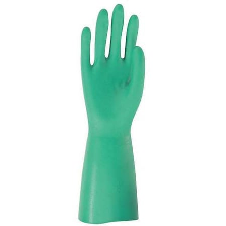 Chemical Resistant Gloves, Nitrile, 13 in L, 11 mil, Green, L, 12 PK