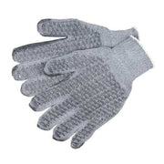 Knit Gloves, Cotton Polyester Blend, Fish Net Palm, Gray, L, 12 PK