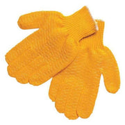 Knit Gloves, Acrylic, Fish Net Palm, Orange, M, 12 PK