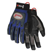 Coated Gloves, L, Blue/Blk/Gray, Unlined, PR