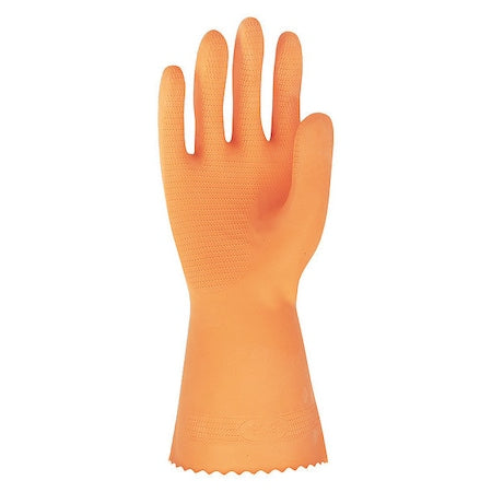 5430 Chemical Resistant Gloves, Natural Rubber Latex, Neoprene, 12 in L, 28 mil, Orange, L, 1 PR