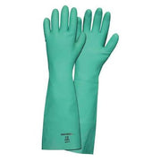 Nitri-Chem Chemical Resistant Gloves, Nitrile, 18 in L, 22 mil, Green, L, 1 PR