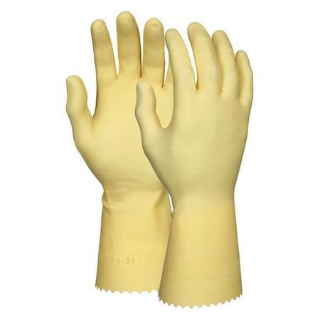 5080E Chemical Resistant Gloves, Natural Rubber Latex, 12 in L, 16 mil, Amber, M, 1 PR