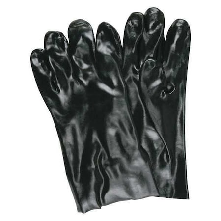 6200 Chemical Resistant Gloves, PVC, 10 in L, Not Rated, Black, L, 1 PR