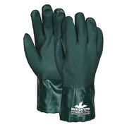 6412 Chemical Resistant Gloves, PVC, 12 in L, Not Rated, Green, L, 12 PK