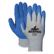 Coated Gloves, Foam Latex, Foam, Palm, 3 Abrasion Level, Gray, L (9) 1 PR