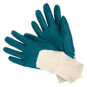 Coated Gloves, Nitrile, Flat, 3/4 Dip, Not Rated Abrasion Level, Natural, L 1 PR