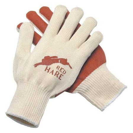Coated Gloves, Nitrile, Flat, 4-Mar, 0 Abrasion Level, Natural, L 12 PK