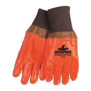 Chemical Resistant Gloves, PVC, 11.5 in L, 105.0 mil, Orange/Brown, L, 1 PR