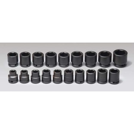 3/4" Drive Socket Set, Metric, 19 pcs