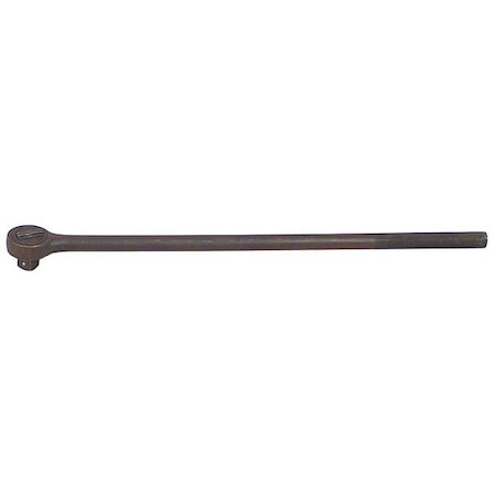1" Drive 45 Geared Teeth Round Head Style Hand Ratchet, 42" L, Black oxide Finish