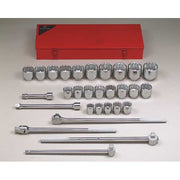 1" Drive Socket Set SAE 29 Pieces 1 7/16 in to 3 1/8 in , Chrome