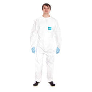 Collared Coverall, 5XL, White, Microporous Laminate