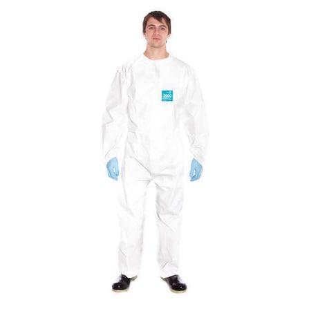 Collared Coverall,Bound,White,3XL,PK25
