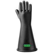 Electrical-Insulating Gloves, 26,500V AC, 39,750V DC, Rubber, 16" Length, Black, Size 10