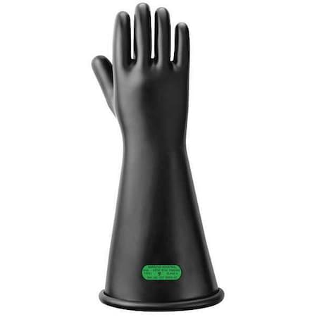 Electrical-Insulating Gloves, 26,500V AC, 39,750V DC, Rubber, 16" Length, Black, Size 11