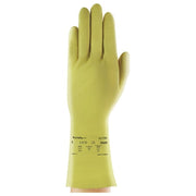 Chemical Resistant Gloves, Natural Rubber Latex, 12 in L, 17 mil, Beige, 9, 1 PR