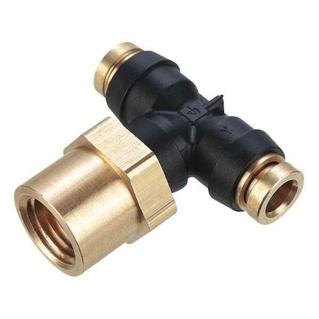 Tee,Brass,Push-Fit1/4",1/4",FNPT1/4"