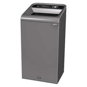 23 gal Rectangular Recycling Bin, Open Top, Gray, Steel, 1 Openings