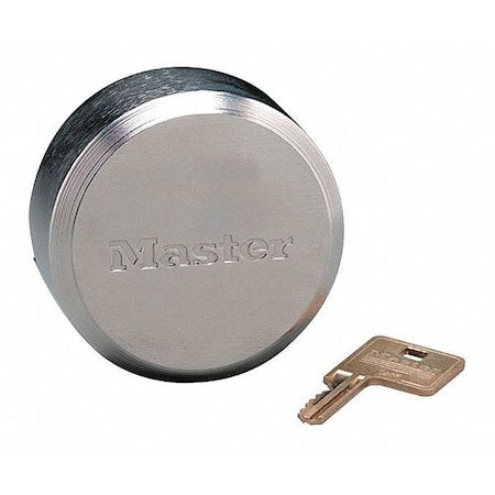 Padlock, Keyed Different, Hidden Shackle, Round Zinc Body, Boron Shackle, 1 23/32 in W