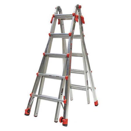 Multipurpose Ladder, 19 ft, Aluminum, 300 lb Load Capacity