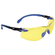 Solus 1000, Safety Glasses, Scotchgard Anti-Fog & Anti-Scratch, Amber Lens, Blue/Black Frame