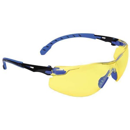 Solus 1000, Safety Glasses, Scotchgard Anti-Fog & Anti-Scratch, Amber Lens, Blue/Black Frame
