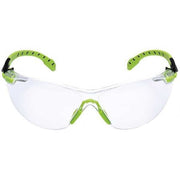 Safety Glasses, Solus 1000 Series, Scotchgard Anti-Fog Coating, Black/Green Frame, Clear Lens