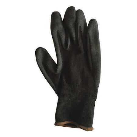 Coated Gloves, PVC, Foam, Palm, 4 Abrasion Level, Black, S (7) 1 PR