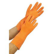 Chemical Resistant Gloves, Natural Rubber Latex, 13 in L, 29 mil, Orange, 10, 1 PR