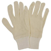 Inspection Gloves, Cotton, 10 in Length, Interlock, natural, Size Women's L ,12 PK