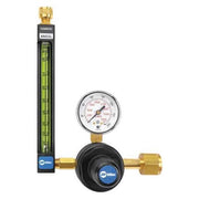 Flowmeter Regulator, Argon, Carbon Dioxide, Helium, Single Stage, 0.825"-14 Inlet, 5/8"-18 Outlet