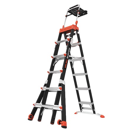 Multipurpose Ladder, 10 ft, Fiberglass, 375 lb Load Capacity