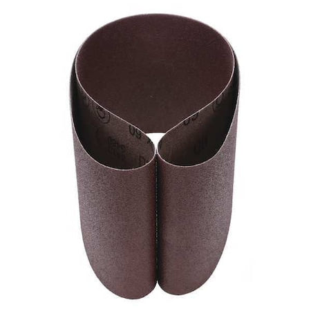 Sanding Belt, 6 in W, 48 in L, Coated, Aluminum Oxide, 60 Grit, Not Applicable, 341D, Brown