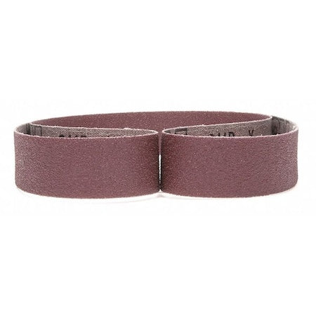 Sanding Belt, 1 in W, 42 in L, Coated, Aluminum Oxide, 80 Grit, Not Applicable, 341D, Brown