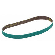 Sanding Belt, 1/2 in W, 24 in L, Coated, Zirconia Alumina, 60 Grit, Not Applicable, 577F, Green