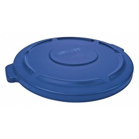 BRUTE(R) 55 gal Trash Can Lid, Flat Blue, Resin, 0 Openings 26 3/4 in W/Dia
